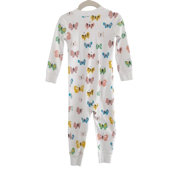 Hanna Andersson Toddler 2T Long Sleeve Sleeper Butterfly Zip Up Organic Cotton - Picture 2 of 5